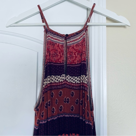 American Eagle Boho Festival Paisley Print Sundress High Neck Maxi Dress; Size M - Picture 8 of 11